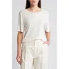 Rue Sophie Fern Oversize Linen & Cotton T-shirt In Alabaster