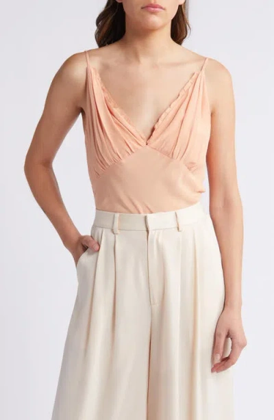 Rue Sophie Florie Ruffle Trim Camisole In Cantaloupe
