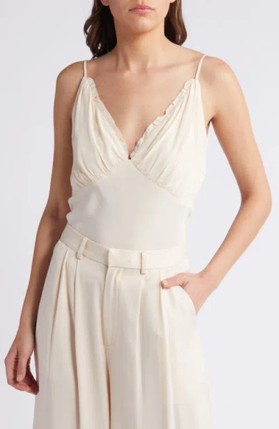 Rue Sophie Florie Ruffle Trim Camisole In Champagne