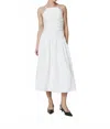 Rue Sophie Isabella Ruched Drop Waist Dress In Off White In White