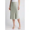 Rue Sophie Kat Satin Midi Skirt In Artichoke