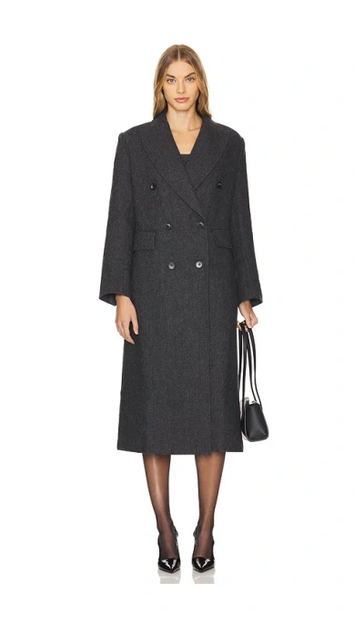 Rue Sophie Leonard Coat In Charcoal
