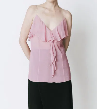 Rue Sophie Loélia Ruffled Top In Rose In Multi