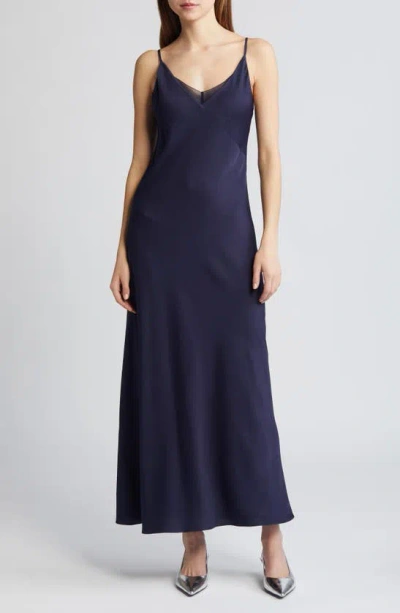 Rue Sophie Reese Empire Waist Maxi Slipdress In Navy