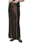 Rue Sophie Rivoli Silk Maxi Skirt In Russet