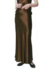 Rue Sophie Rivoli Silk Maxi Skirt In Brown