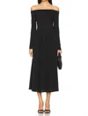 Rue Sophie Rosette Midi Dress In Black In Black