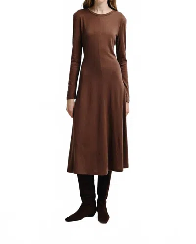 Rue Sophie Rotha Knitted Midi Dress In Brown