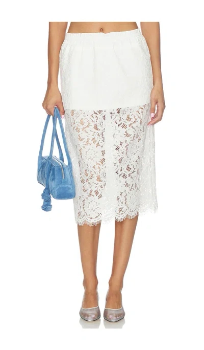 Rue Sophie Selora Lace Skirt In White