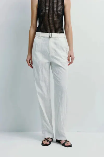 Rue Sophie Terrases Crinkled Poplin Pant In White