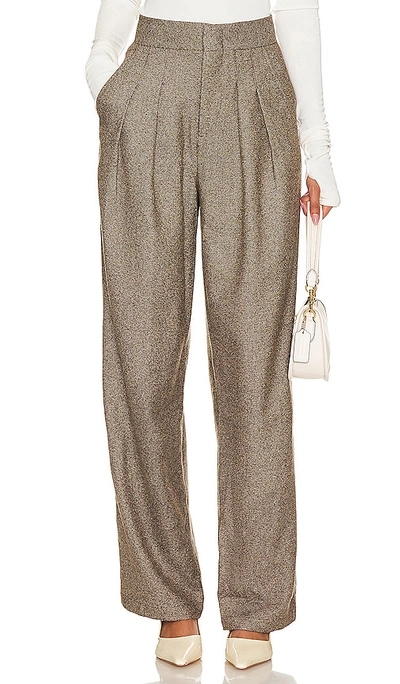 Rue Sophie Wick Double Pleat Trouser In Brown