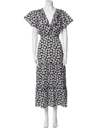 Pre-owned Rue Stiic Floral Print Long Dress In Multi