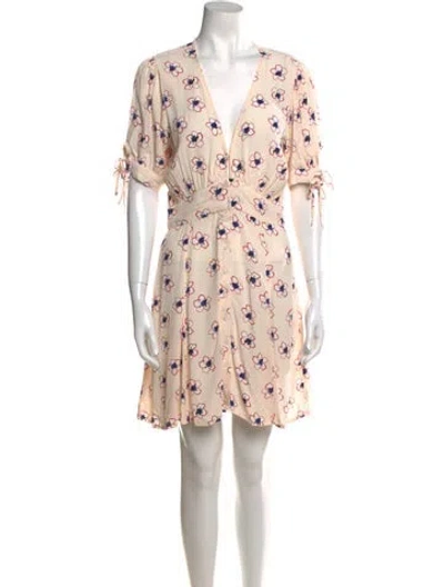 Pre-owned Rue Stiic Floral Print Mini Dress In Pink