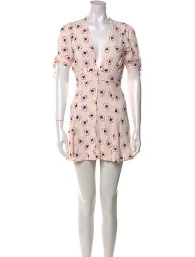 Pre-owned Rue Stiic Floral Print Mini Dress In Pink