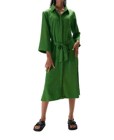 Rue Stiic Mara Midi Shirt Dress In Green