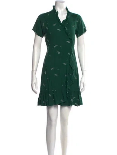 Pre-owned Rue Stiic Paisley Print Mini Dress In Green