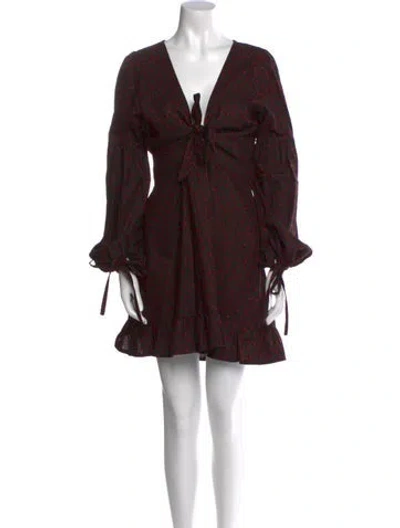 Pre-owned Rue Stiic Polka Dot Print Mini Dress In Black