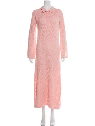 Pre-owned Rue Stiic Printed Long Dress In Pink