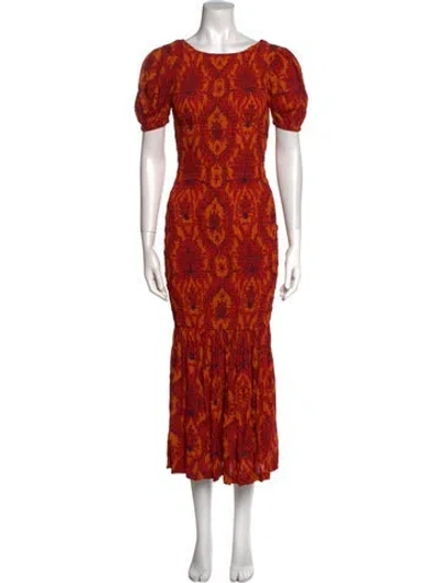 Pre-owned Rue Stiic Printed Long Dress W/ Tags In Orange