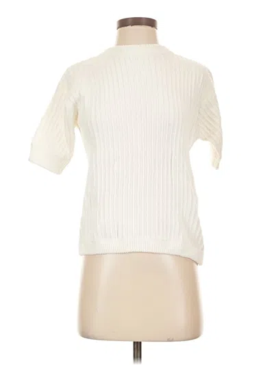 Pre-owned Rue Stiic Short Sleeve Turtleneck In Ivory