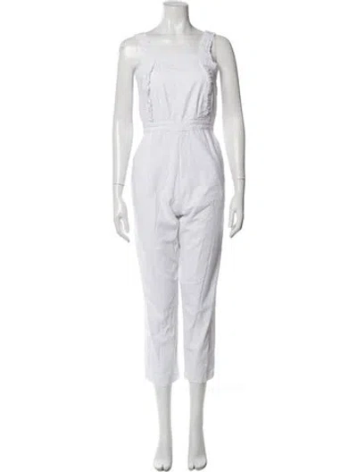 Pre-owned Rue Stiic Square Neckline Jumpsuit In White