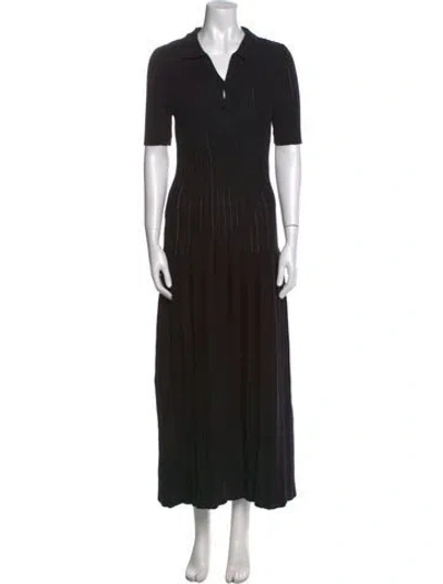 Pre-owned Rue Stiic V-neck Long Dress In Black