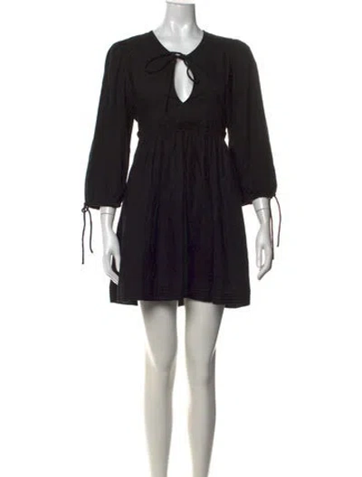 Pre-owned Rue Stiic V-neck Mini Dress In Black