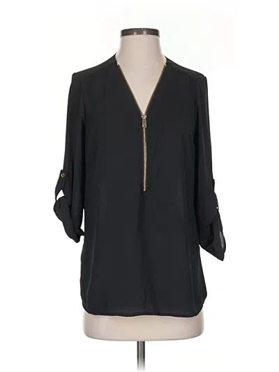 Pre-owned Rue21 3/4 Sleeve Blouse In Black