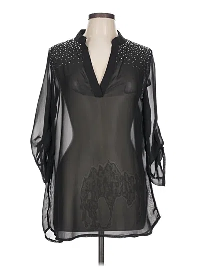 Pre-owned Rue21 3/4 Sleeve Blouse In Black