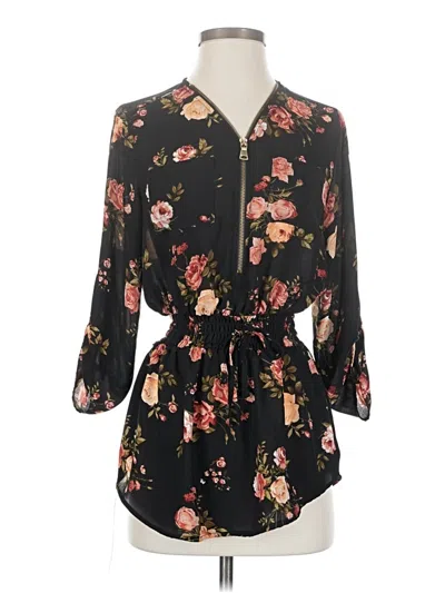 Pre-owned Rue21 3/4 Sleeve Blouse In Black