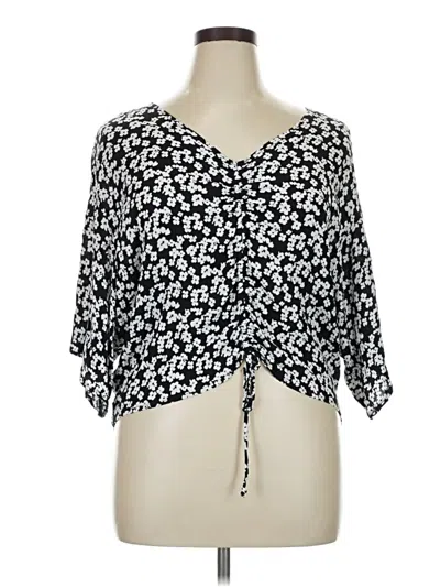 Pre-owned Rue21 3/4 Sleeve Blouse In Black
