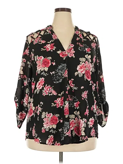 Pre-owned Rue21 3/4 Sleeve Blouse In Black