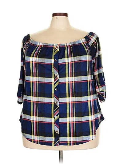 Pre-owned Rue21 3/4 Sleeve Blouse In Blue