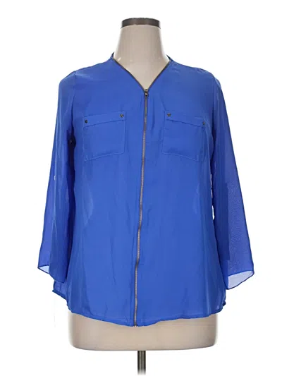 Pre-owned Rue21 3/4 Sleeve Blouse In Blue