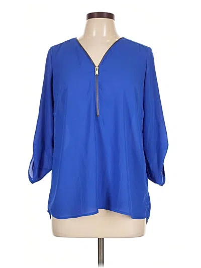 Pre-owned Rue21 3/4 Sleeve Blouse In Blue