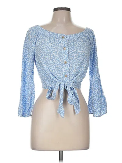 Pre-owned Rue21 3/4 Sleeve Blouse In Blue