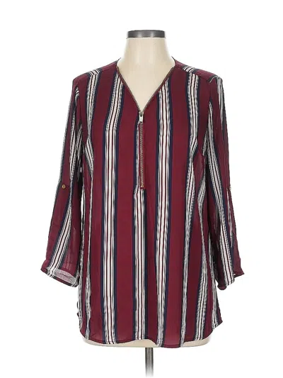 Pre-owned Rue21 3/4 Sleeve Blouse In Burgundy