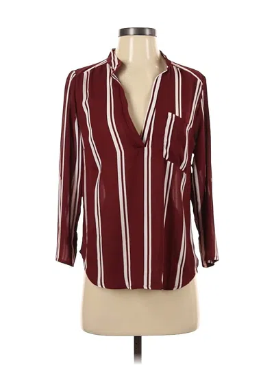 Pre-owned Rue21 3/4 Sleeve Blouse In Burgundy