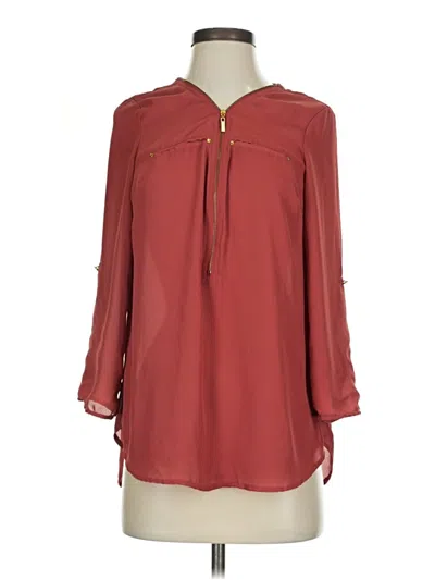 Pre-owned Rue21 3/4 Sleeve Blouse In Burgundy