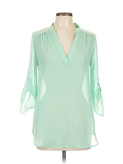Pre-owned Rue21 3/4 Sleeve Blouse In Green