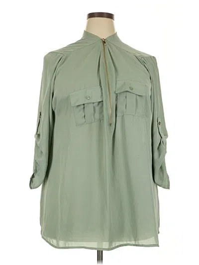 Pre-owned Rue21 3/4 Sleeve Blouse In Green