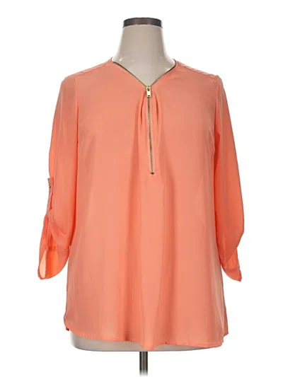 Pre-owned Rue21 3/4 Sleeve Blouse In Orange