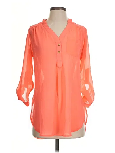 Pre-owned Rue21 3/4 Sleeve Blouse In Orange