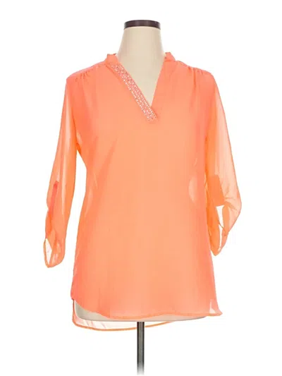 Pre-owned Rue21 3/4 Sleeve Blouse In Orange