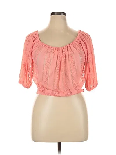 Pre-owned Rue21 3/4 Sleeve Blouse In Pink