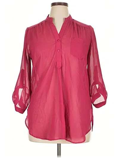 Pre-owned Rue21 3/4 Sleeve Blouse In Pink