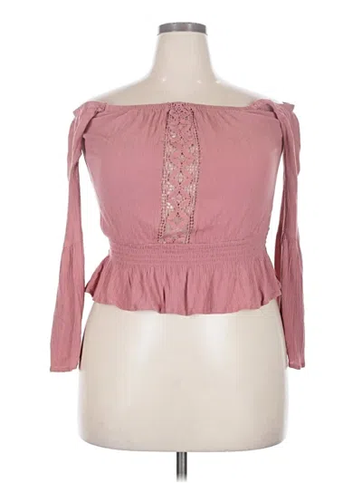 Pre-owned Rue21 3/4 Sleeve Blouse In Pink