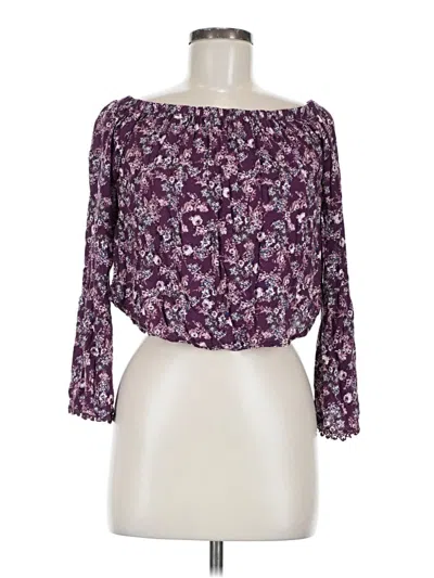 Pre-owned Rue21 3/4 Sleeve Blouse In Purple