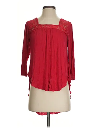 Pre-owned Rue21 3/4 Sleeve Blouse In Red