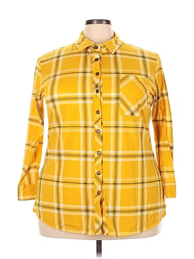 Pre-owned Rue21 3/4 Sleeve Blouse In Yellow